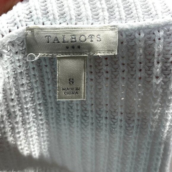 Talbots Factory Knit White 3/4 sleeve Top Size Small - Picture 4 of 6